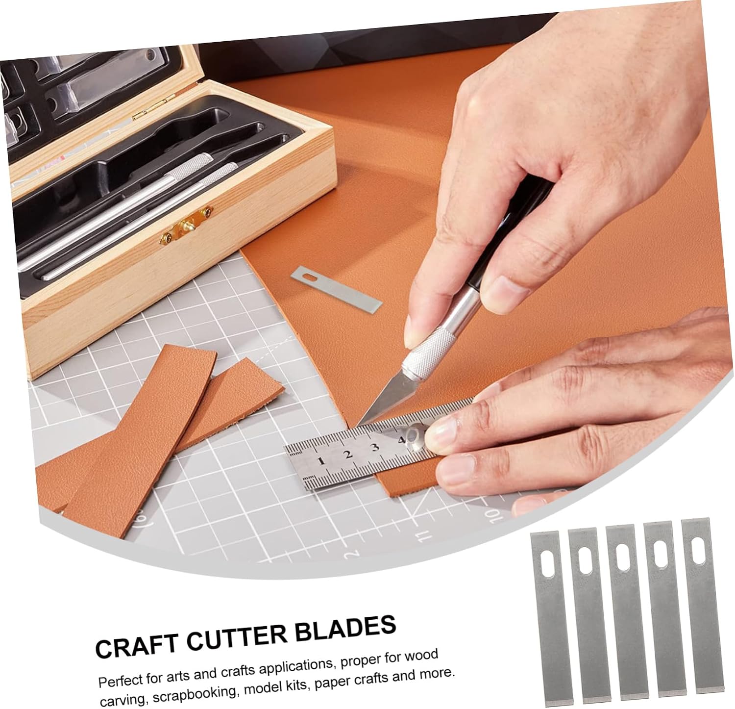 Gatuida 50pcs Rotary Cutter Blades Replacement Craft Blades Paper Cuttings Thin for Scrapbooking Tools