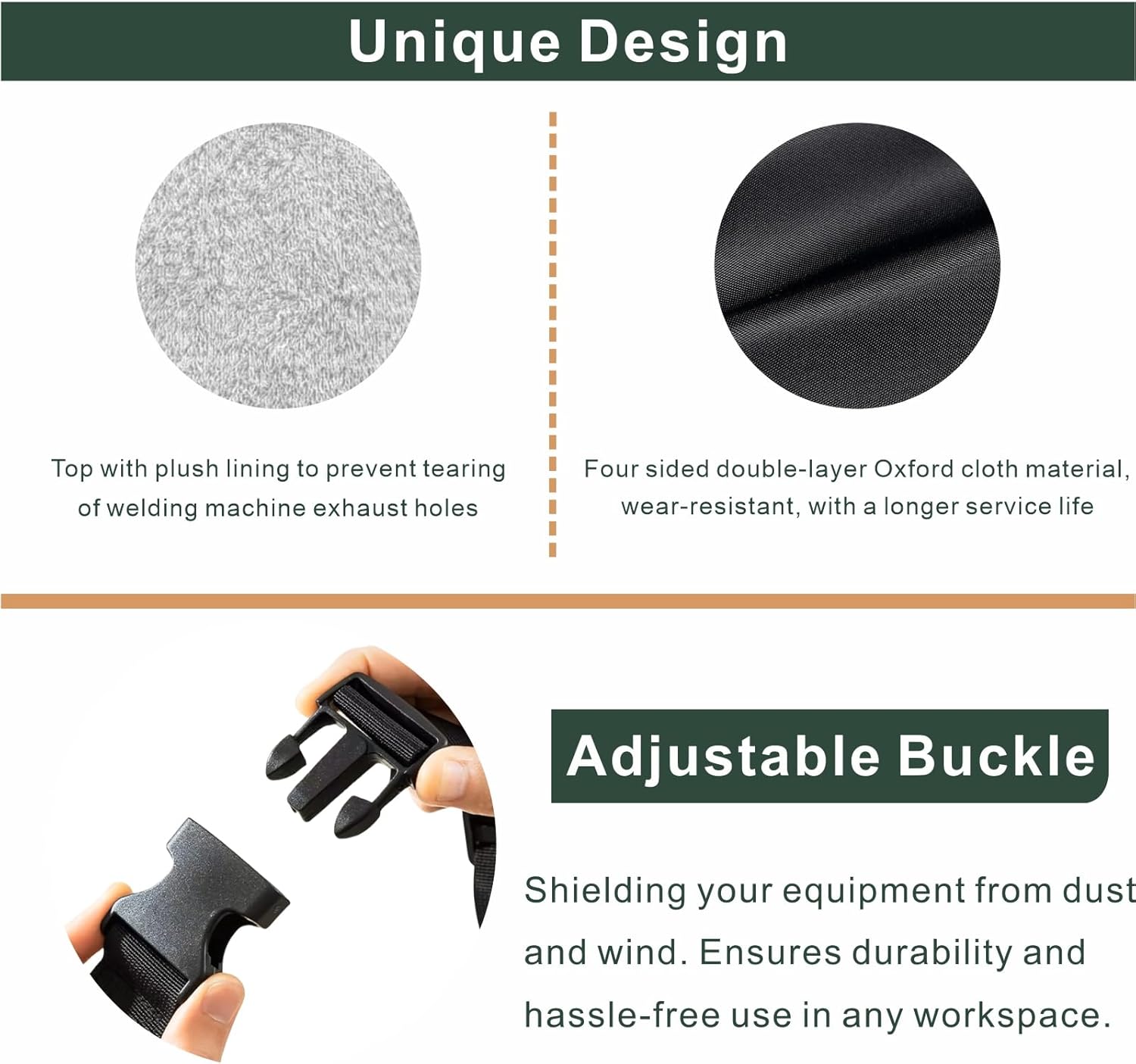 Engine Driven Welder Cover, Fits Bobcat 225/230/250/265/325, Fits Ranger 260/330 Engine-Driven Welder, Double-Layer Oxford Sides, Plush Top Liner, 42"Dx22"Wx30"H, Waterproof & Dustproof.