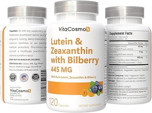 Miniatura 2 de Luteína con zeaxantina, cápsulas veganas, 120 unidades, 40 mg de luteína + 4 mg de zeaxantina por porción, sin OMG, sin gluten