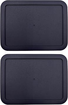 CIBI Food Storage Container Lids 11 Cup, Black - 2 PK Compatible with Pyrex 7212-PC Glass Containers, Dishwasher and Microwave Safe Replacement Lids