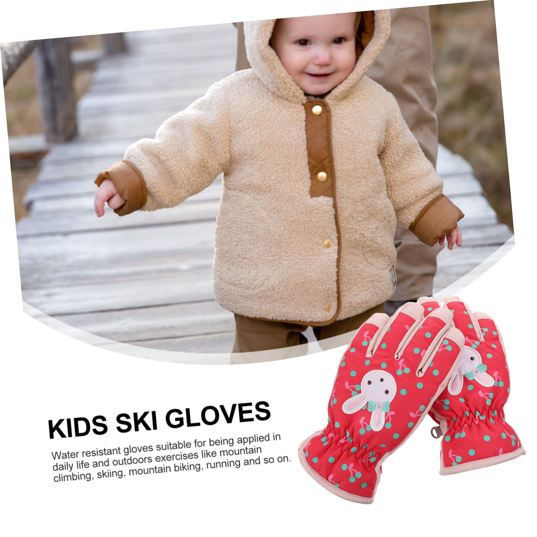 Sosoport 2paare Junge Mädchen Skihandschuhe Und Winddicht Für Outdoor-Sportarten Wie Skifahren Und Radfahren Mit Elastischem Handgelenk Und Temperaturverschluss