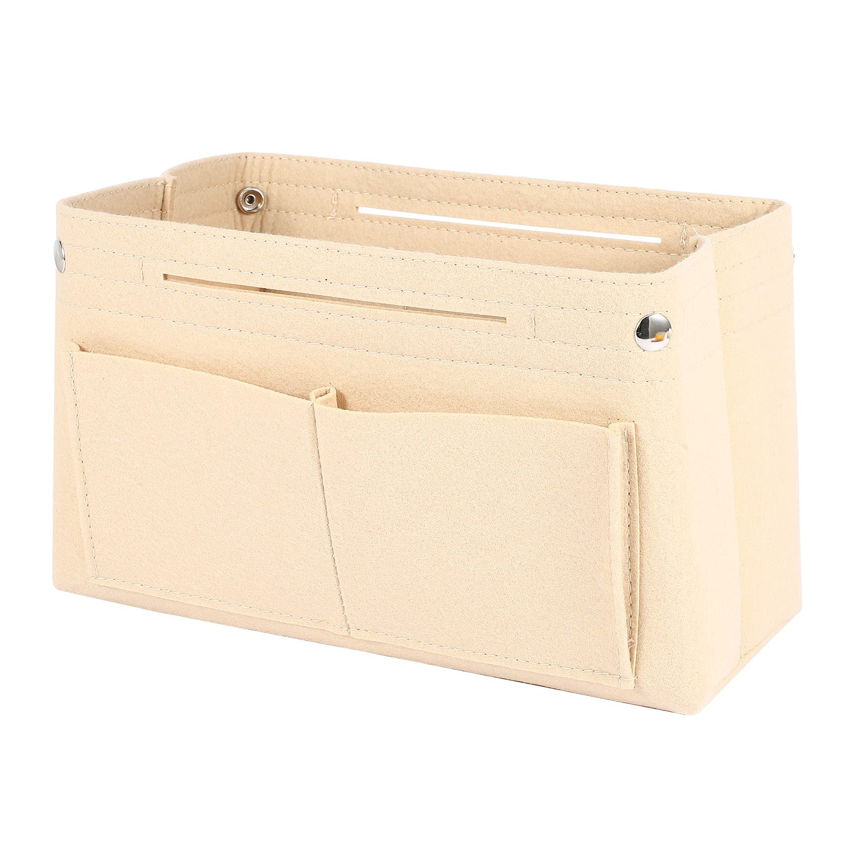 Beige Innentasche Aus Filz – Organizer Für Handtasche, Mit Vielen Fächern, 30 X 18 X 12 Cm