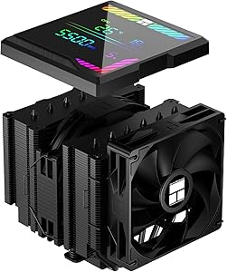 TR-Thermalright Peerless Assassin 140 Digital Black CPU Cooler, Double Tower with 6 Heat Pipes, Dual PWM Fans-1850RPM, Dig…