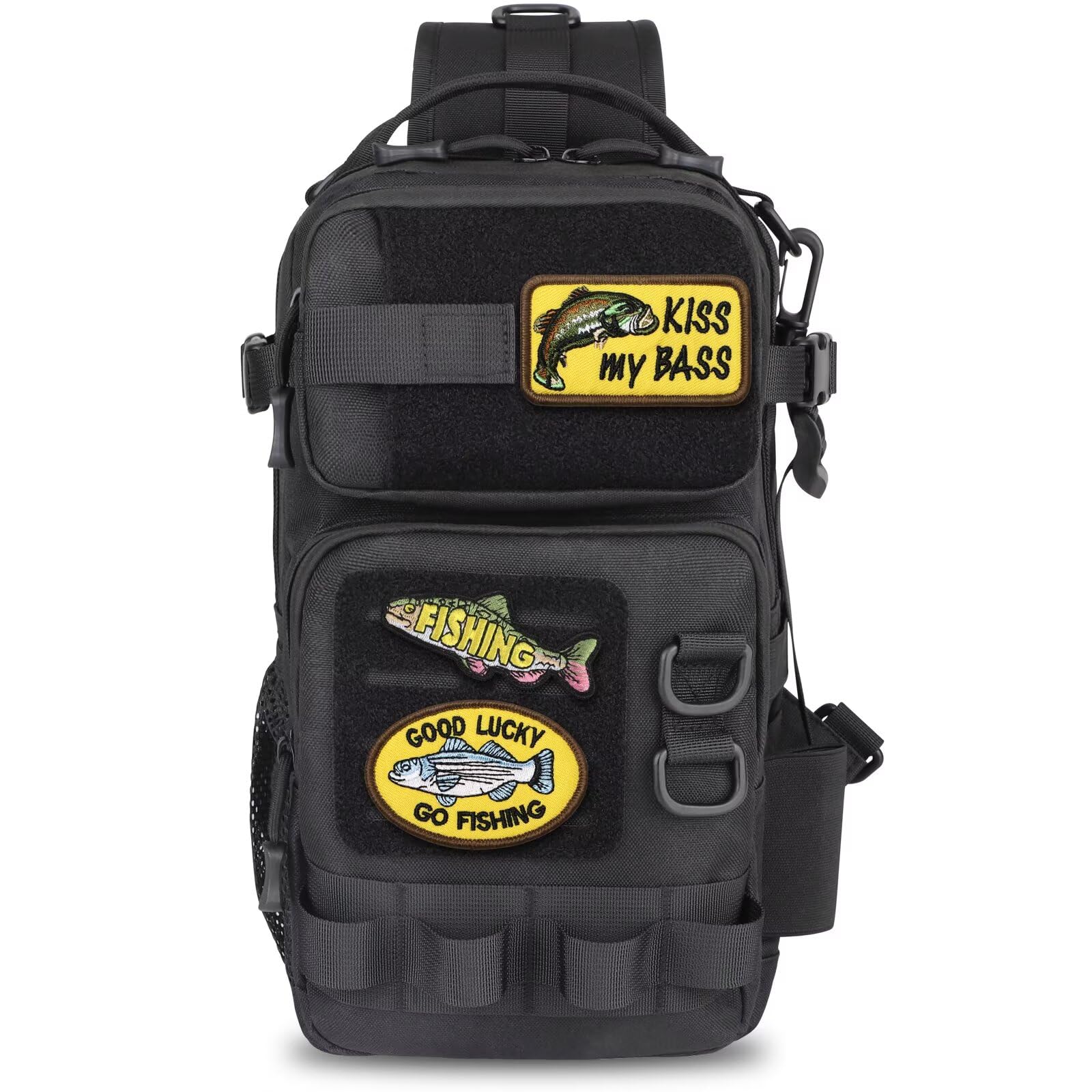 Dovesun Angelrucksack mit 3600 Tackle-Angelbox 1stk, DIY-Logos Angeltasche Angelrucksack zum Organisieren Aufbewahren von Angelzubehör Angeltasche Angeln Wandern Jagd