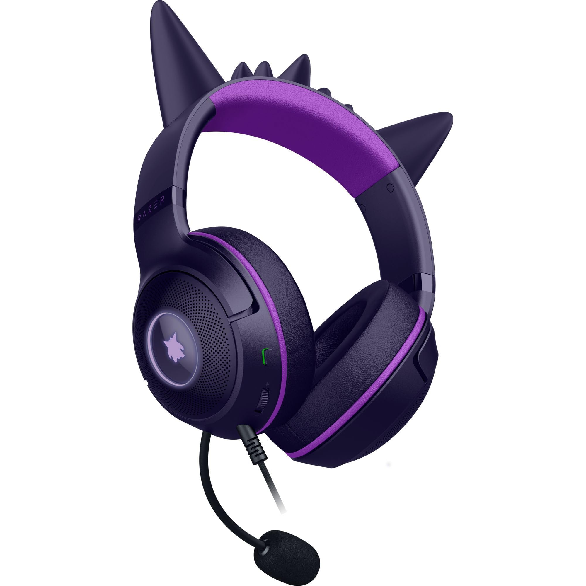 Razer Kraken Kitty V2 - Gengar Pokémon Edition - USB-Headset - Gengar-Stacheln - Streamreaktive Beleuchtung - HyperClear-Kardioidenmikrofon - Triforce 40-mm-Treiber - 7.1 Surround Sound | Violett