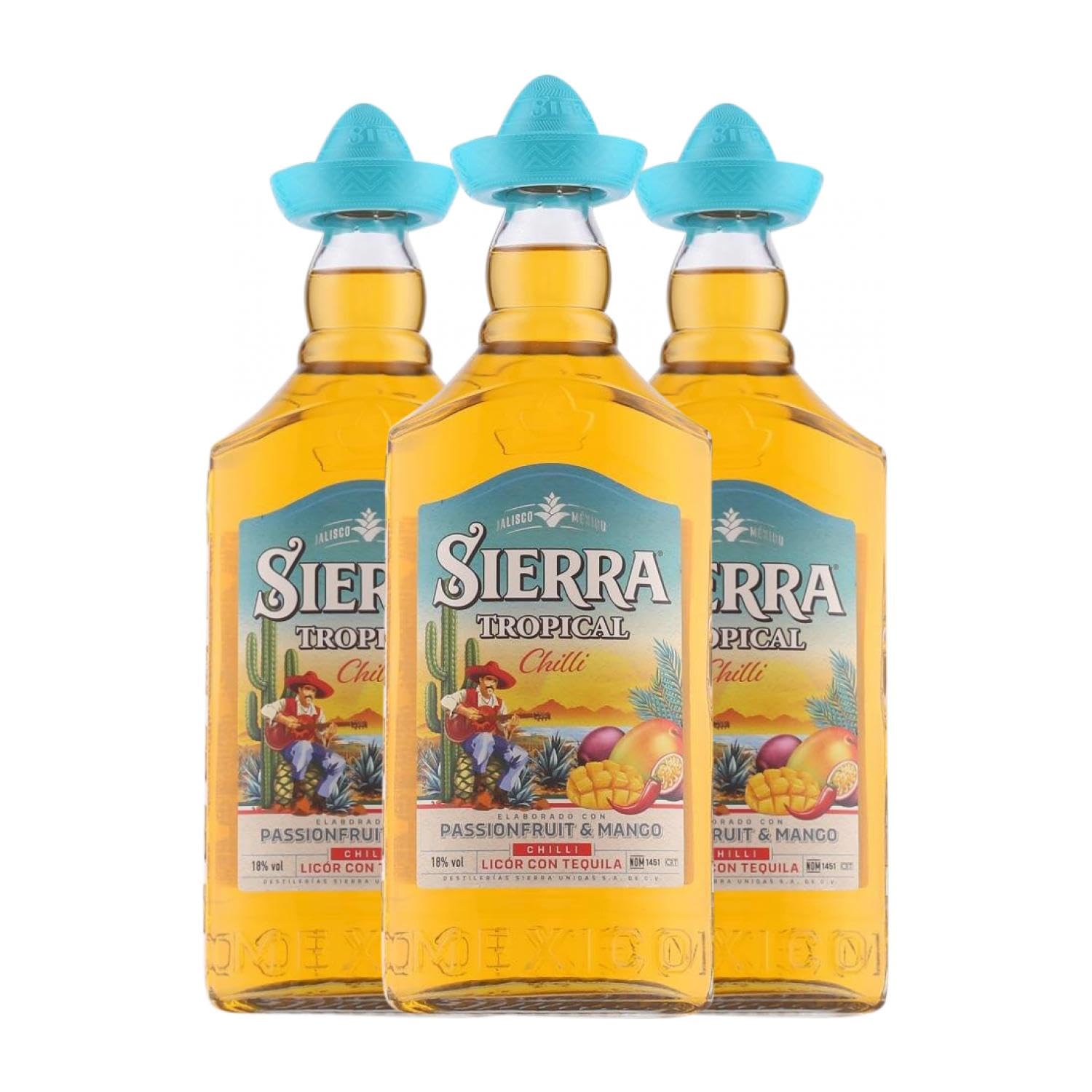 Tequila Sierra Tropical Chilli 70 cl (Caja de 3 Botellas de 70 cl)