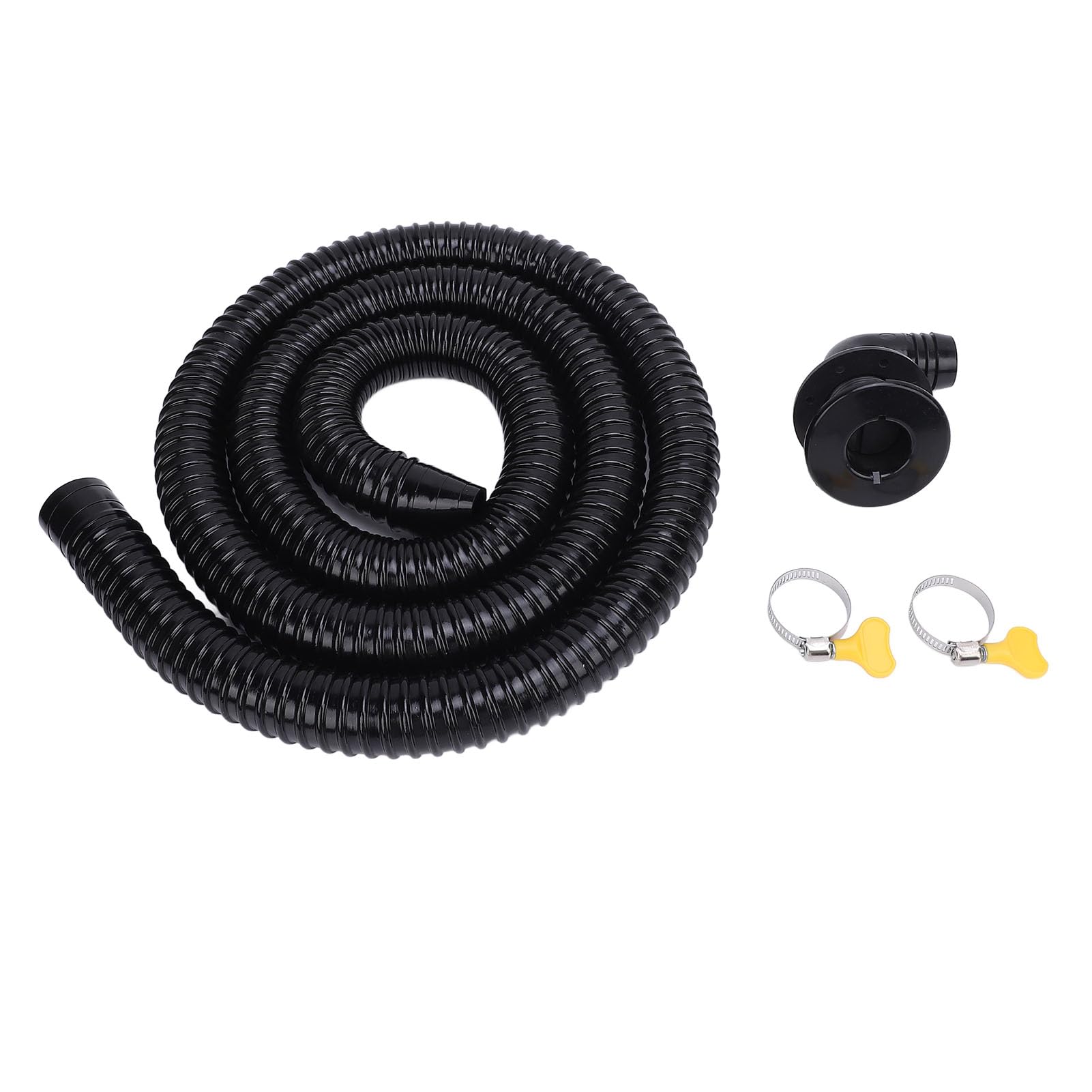 aqxreight Boat Bilge Installation Kit Efficient Marine Bilge Drainage System with Flexible Thicken Pipe Clamps and Elbow Connector for 1100GPH Pump White Performance Drainage Boat Bilg (Black)