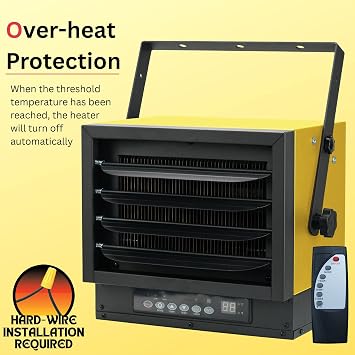 Dura Heat 240 Volt Hard-Wired Garage Heater, Remote, 7500 W, 40 A - EWH7500