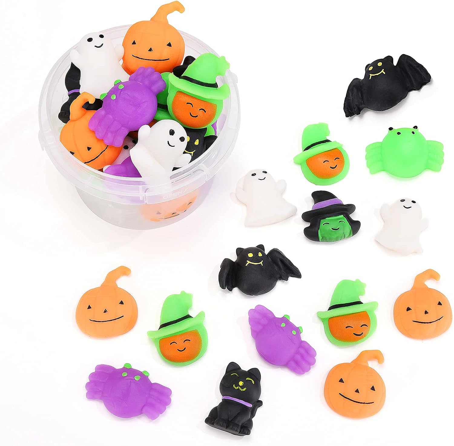 Mini Kawaii Squishy Toys for Kids Cute 24PCS Pumpkin Ghost Bat Skeleton Etc Kawaii Squishy Toys Come Random Halloween Party Favor Toys Stress Relief Toys for Boys and Girls : Toys & Games