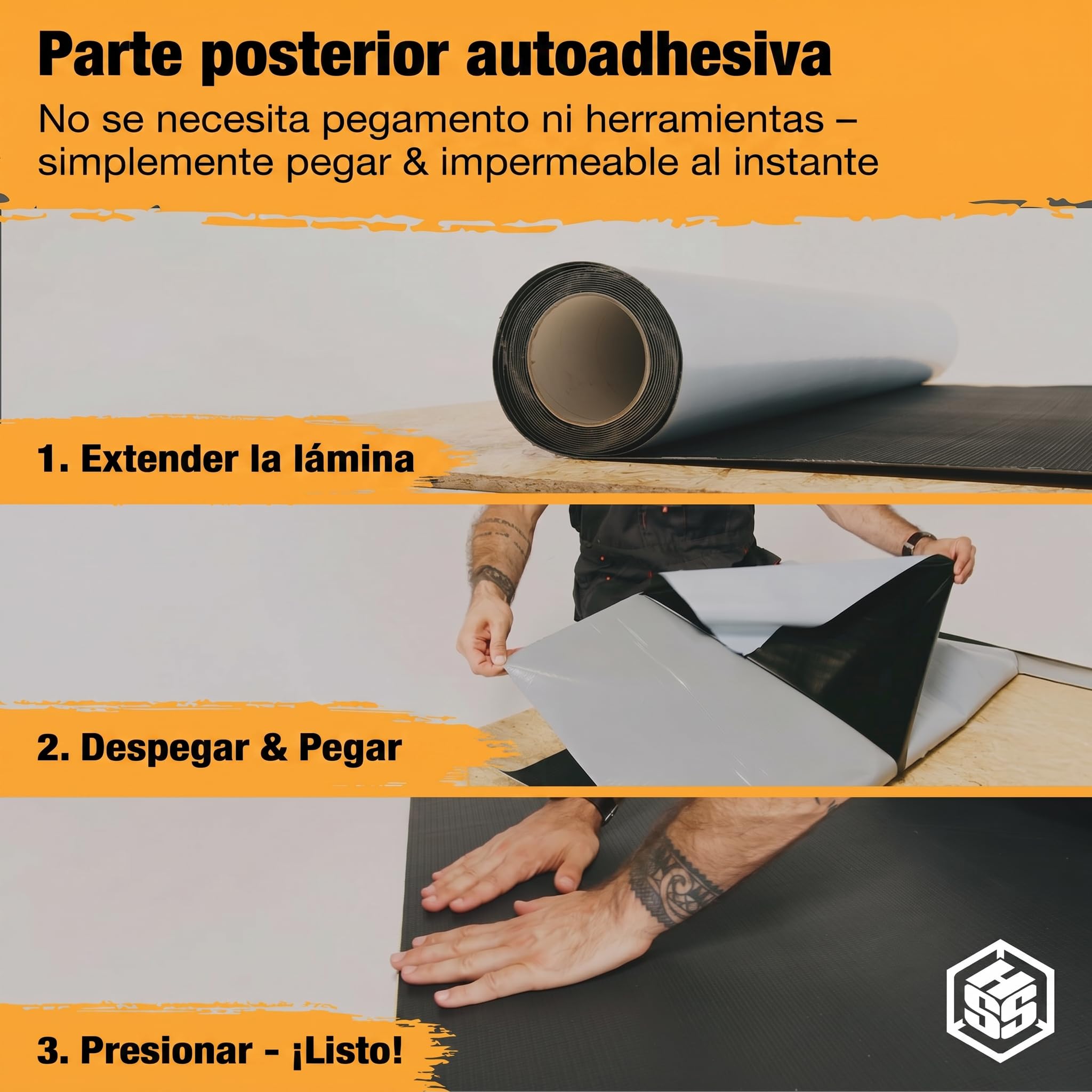 Membrana Impermeabilizante EPDM Autoadhesiva – 10m² Lámina EPDM para Caseta de Jardín y Pérgola – Resistente UV y 100% Estanca – Espesor 1,3mm – 100cm x 10m – Negro
