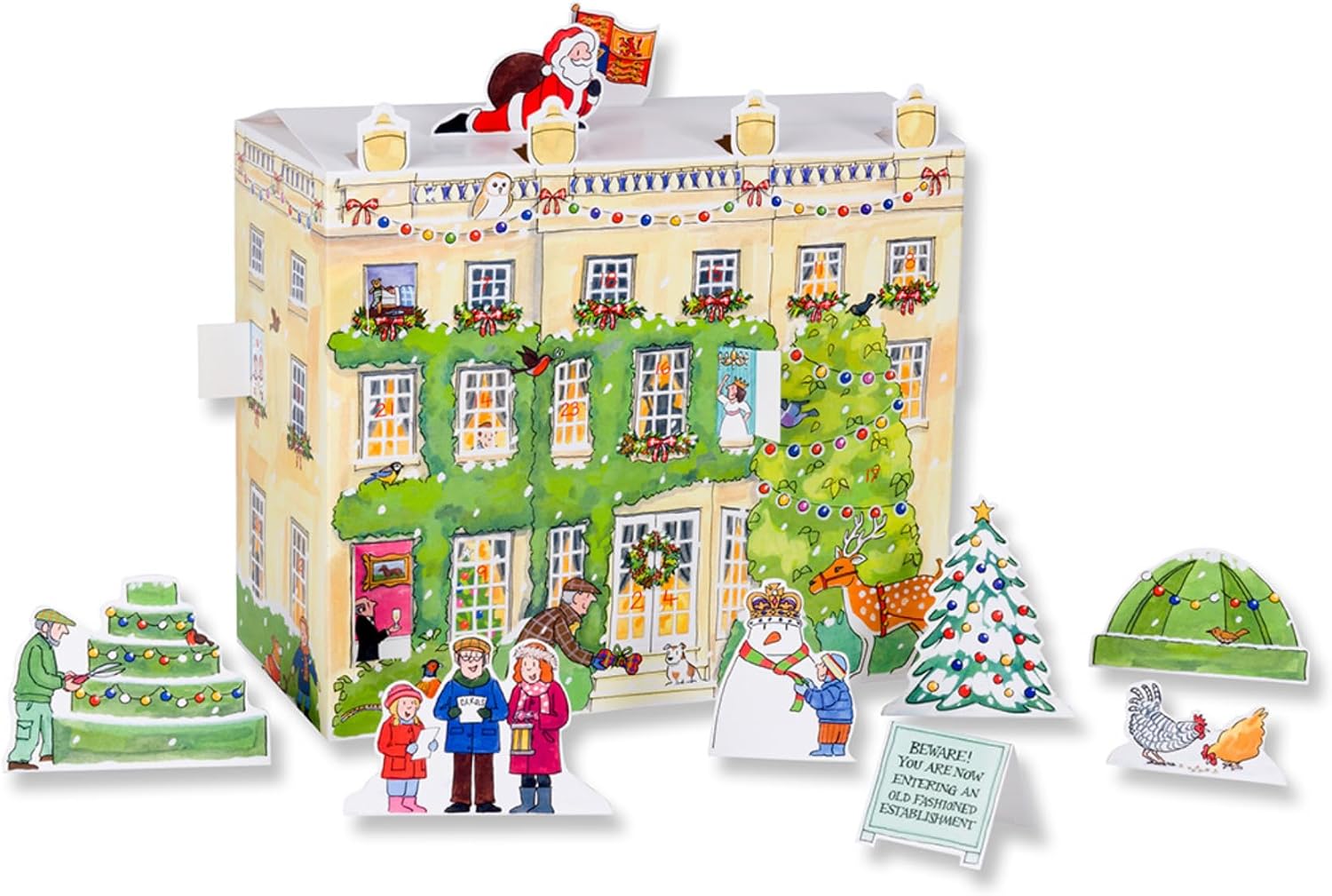 Traditional Advent Calendar - Alison Gardiner Palace Design - Paper Holiday Countdown Calendar - Large 11.7x16.5 Inches