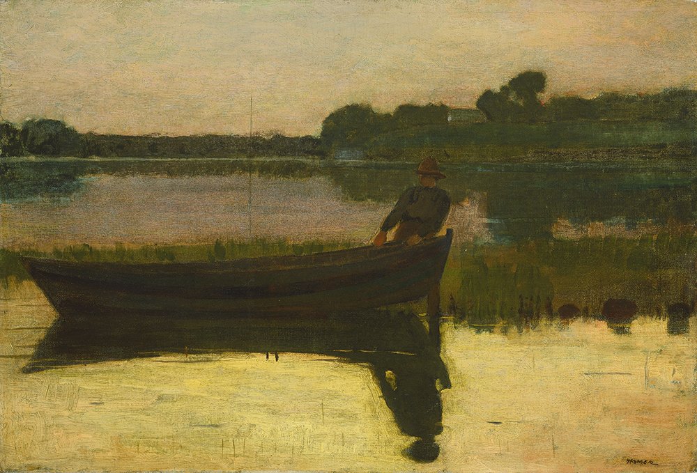 Décoration murale Sunset de Winslow Homer pour salon moderne avec cadre noir