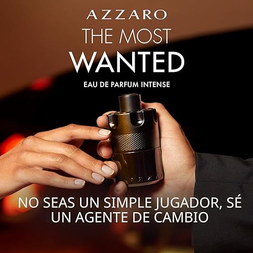 Vista 5 de Azzaro The Most Wanted Eau de Parfum Intense - Colonia para hombres amaderada y seductora - Fragancia Fougère, ambar y picante para noche de cita