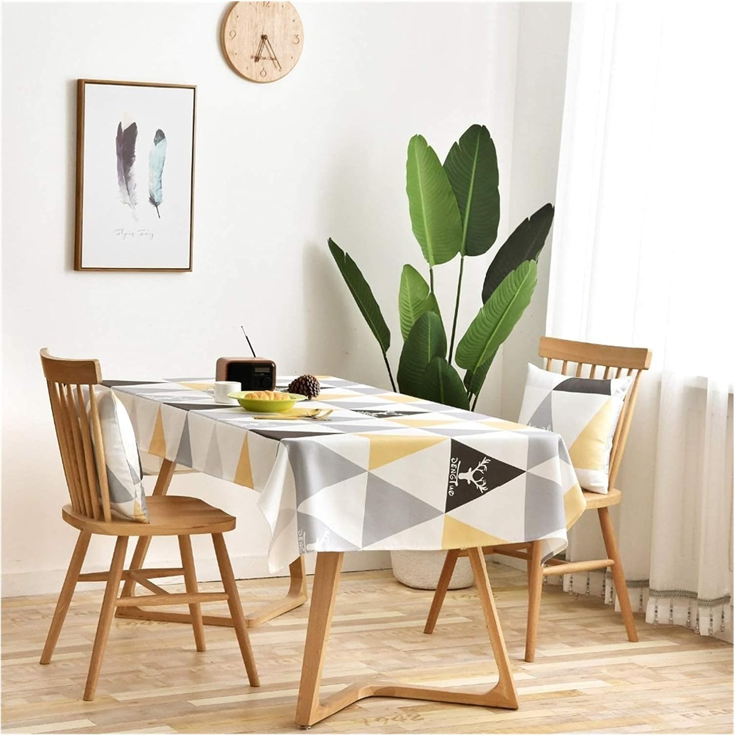 Living Room Accessories Stain Resistant Tablecloths Waterproof Tablecloth Wedding Birthday Party Table Cover Rectangle Desk Cloth Reindeer Geometric Tea Cloth Decorac