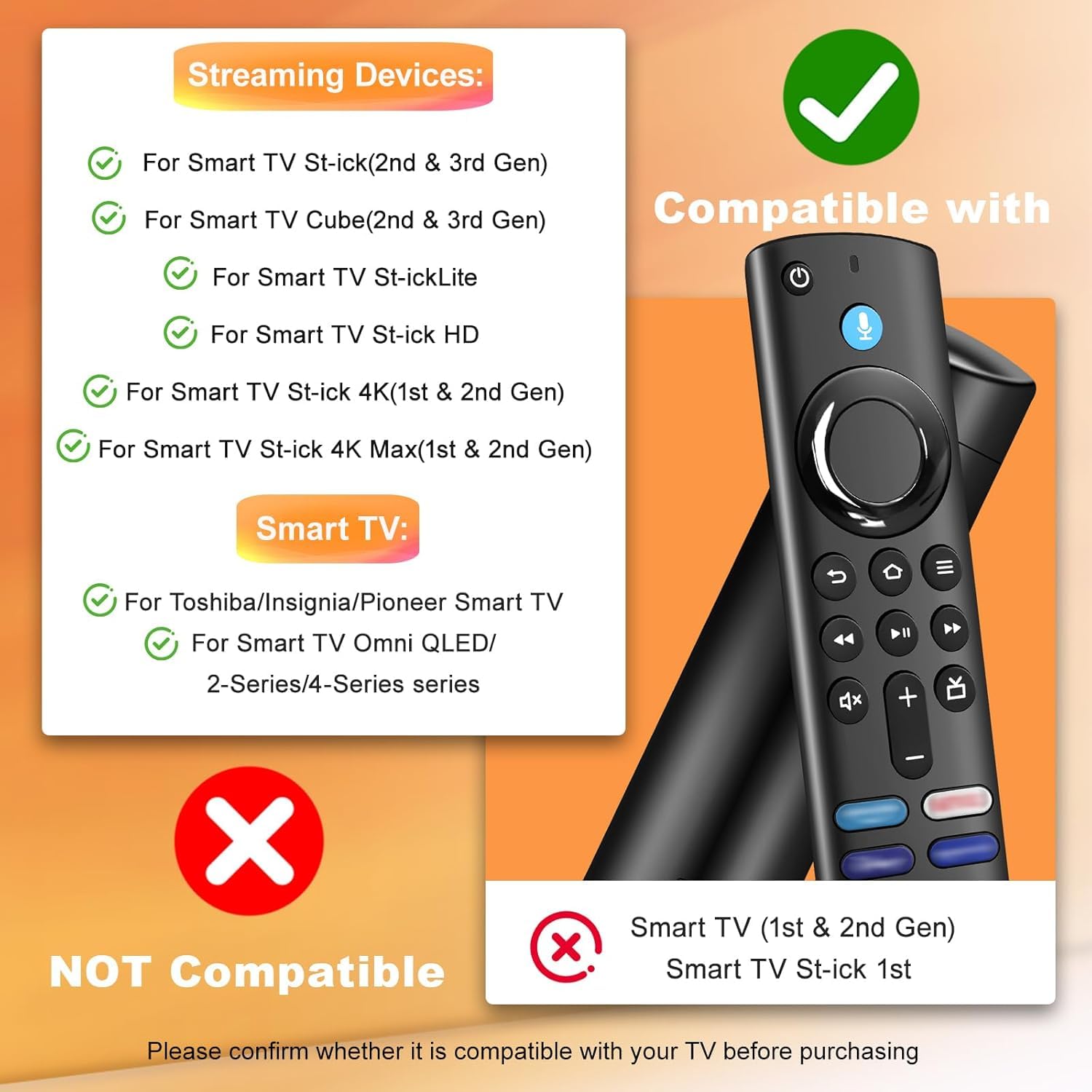 Télécommande vocale Smart TV 3 génération Remplacement S-ti-CK 2 gen 3 gen 4K Lite AG016