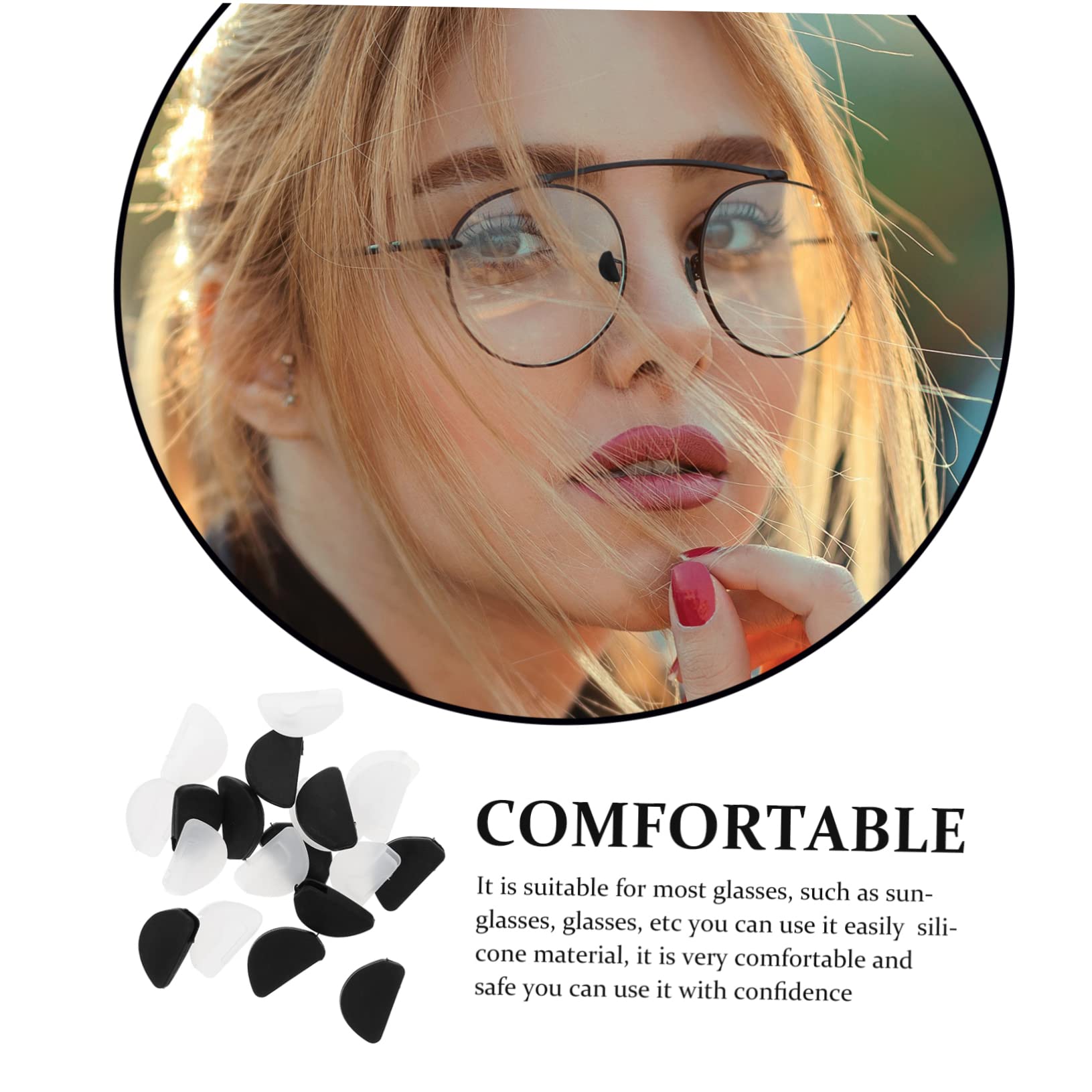 Healeved 100paia Cuscinetti Antiscivolo Silicone Per Occhiali Di Naselli Regolabili Compatibili Con Vari Modelli Alta Durabilità e Comfort Assicurato