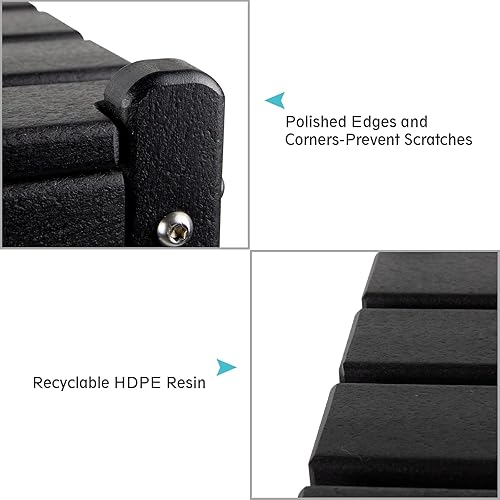 Miniatura 5 de realife Mesa auxiliar Adirondack para exteriores, mesa auxiliar rectangular para patio, jardín, porche, piscina e interior, color negro