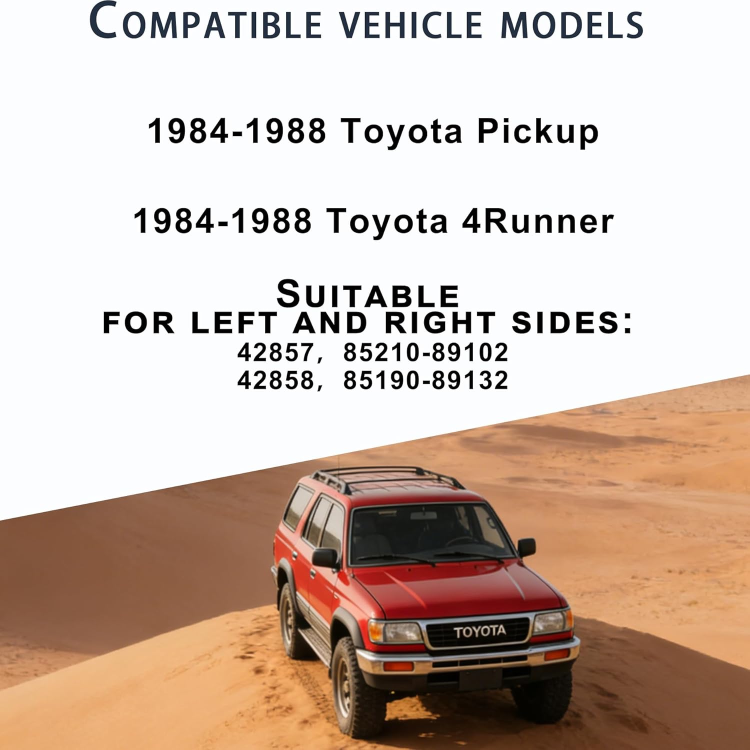 42857 428581 Pair Front Windshield Wiper Arm Prevent rust UV protection coating Compatible with Toyota 1984-1988 Pickup 4Runner Replace OE 85210-89102 85190-89132