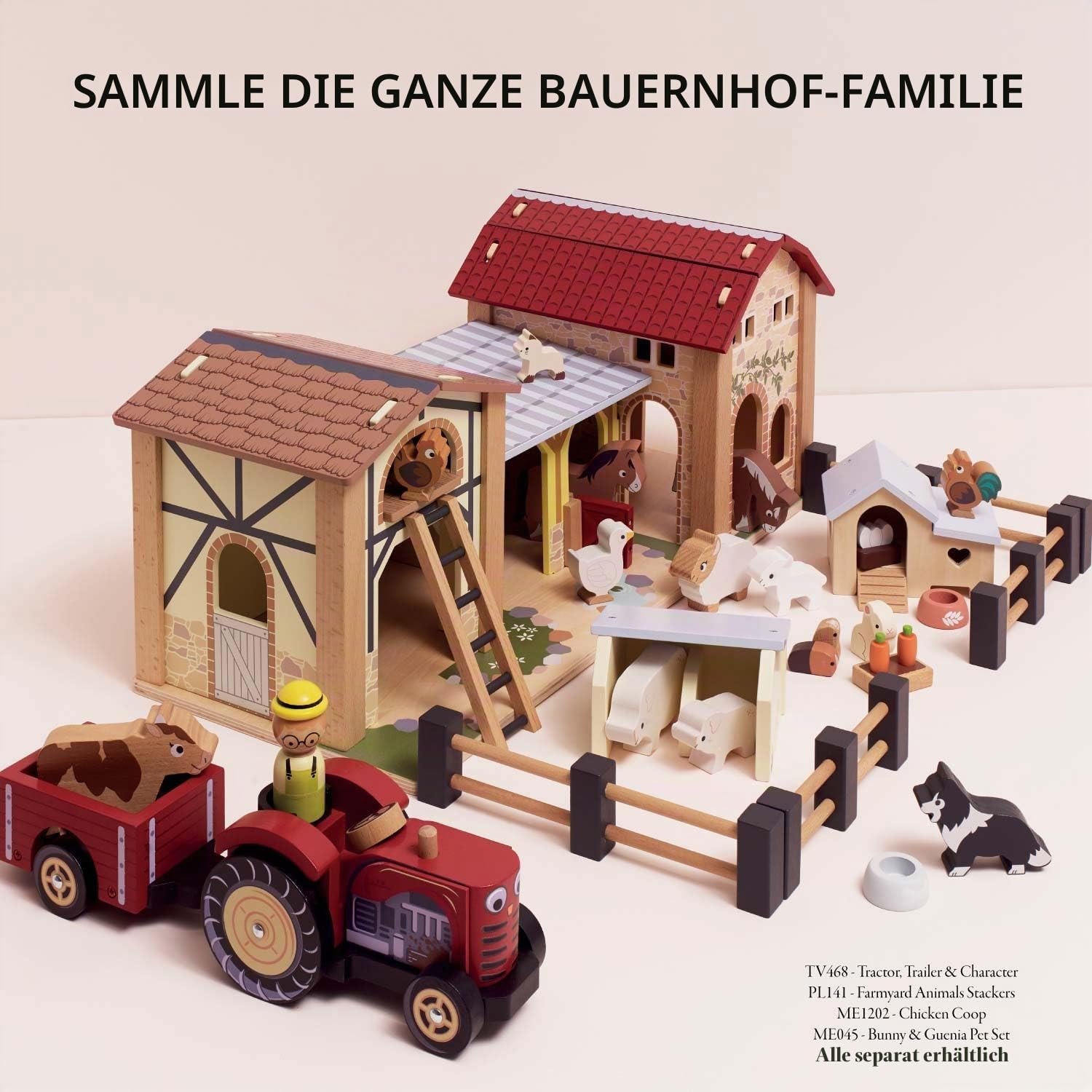 Le Toy Van – Pädagogische Bauernhof & Tiere-Sammlung aus Holz | Bauernhof-Spielset aus Holz | Für Mädchen & Jungen | Geeignet für Kinder ab 3 Jahren