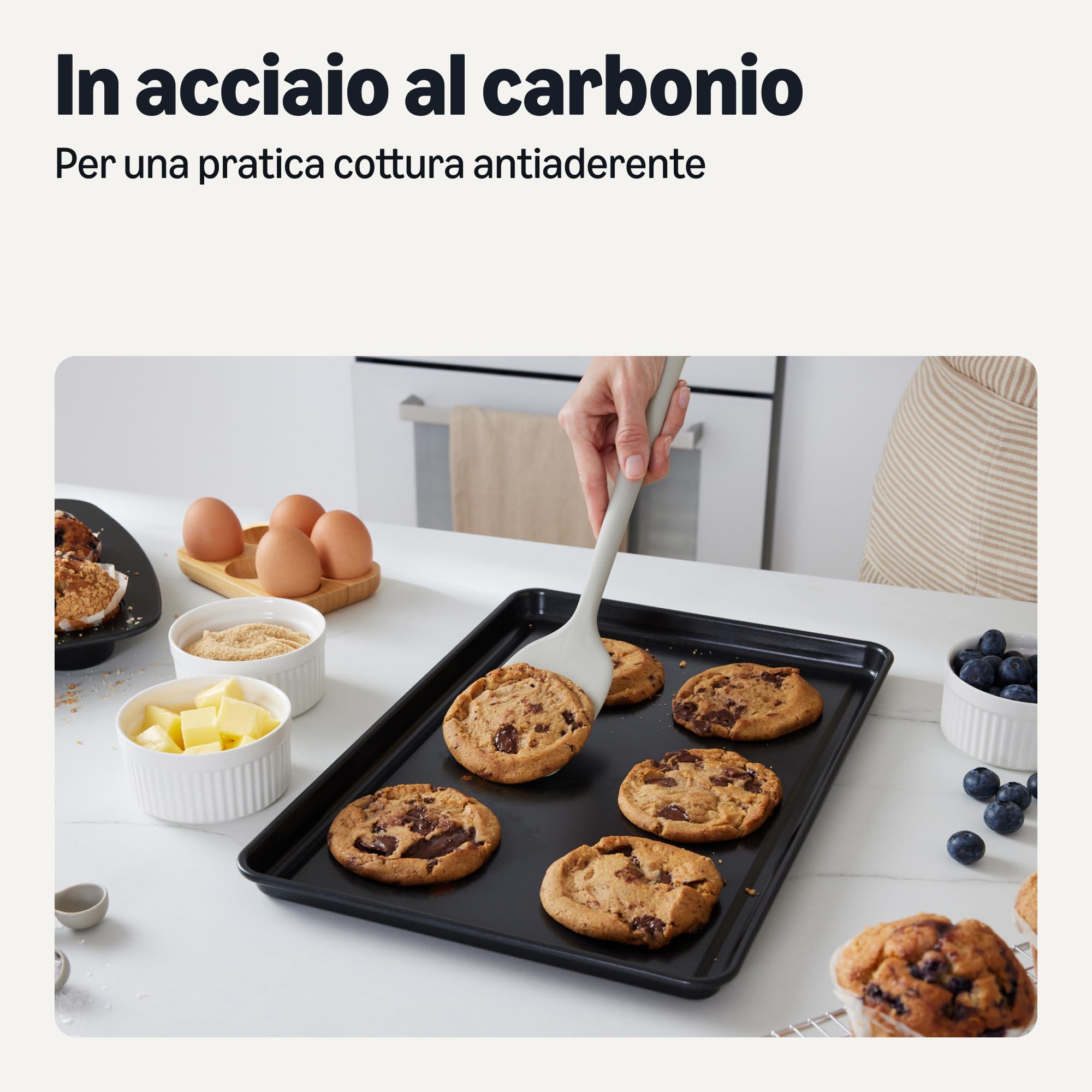 Amazon Basics Teglie Antiaderenti, Set di 6 Pezzi, Impilabili, Lavabili in Lavastoviglie e Adatte al Forno