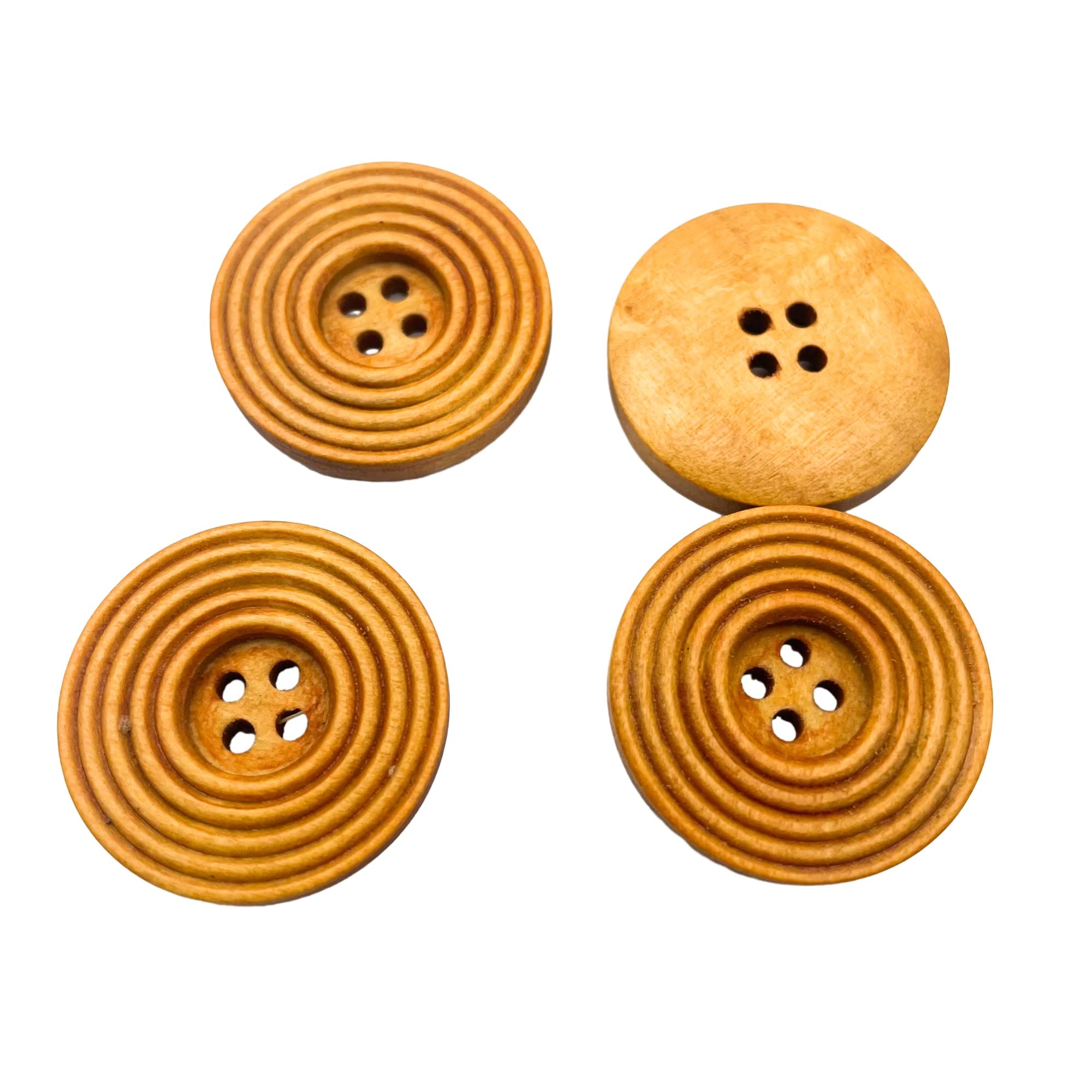 50pcs Large Wood Buttons,25mm 1 inch Round Sewing Decorative Buttons for Crafts Coat Pillow Curtain 4 Hole Q3341