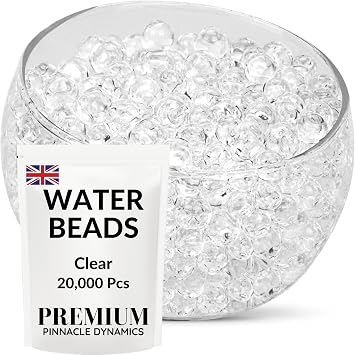 Clear Water Beads - 20,000 Pcs 100+ Grams - 16mm - Decorative Home Accessories - Gel Balls as Vase Fillers   Table Centrepiece - Perfect for Flower Vase and Floating Candles