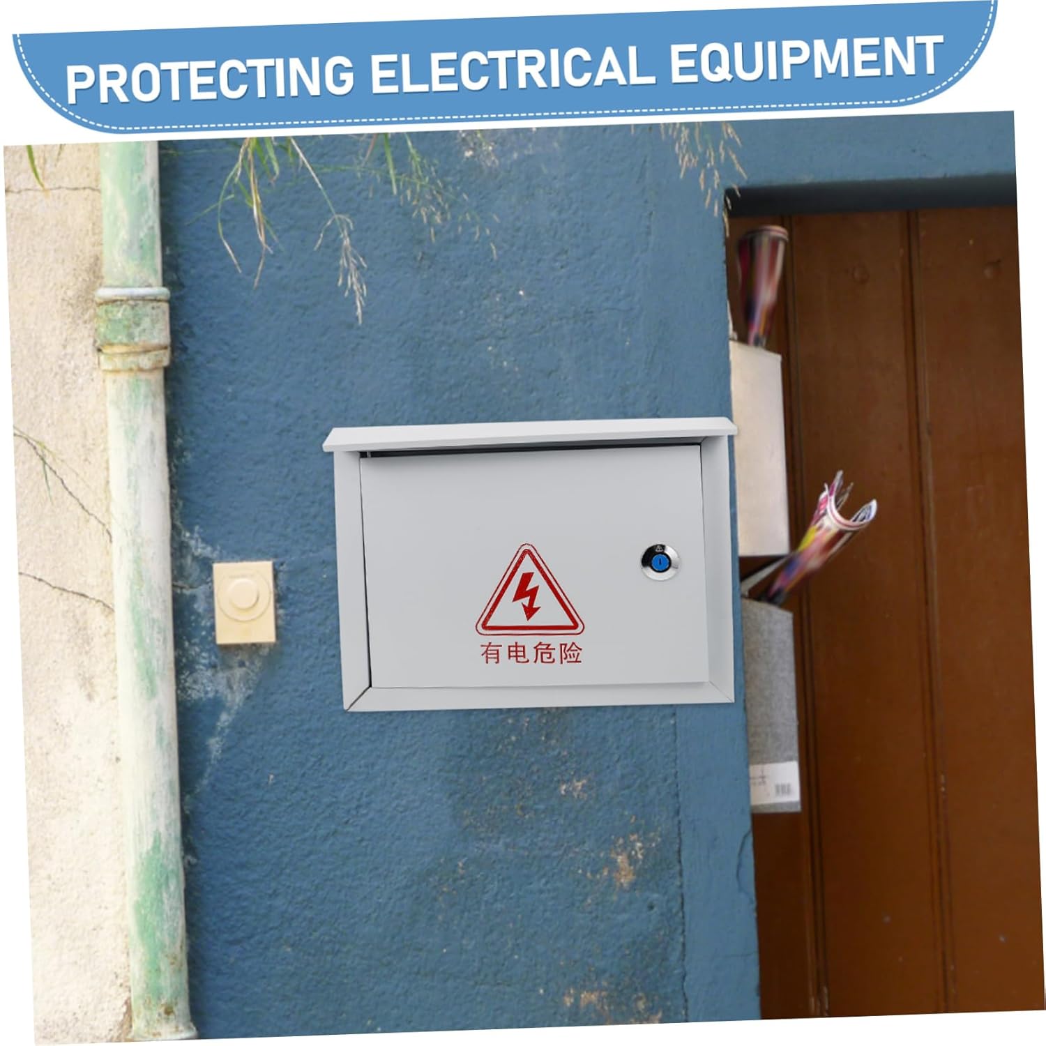 NUOBESTY Sturdy Power Distribution Box Weatherproof Iron Electrical Box for Outdoor Use