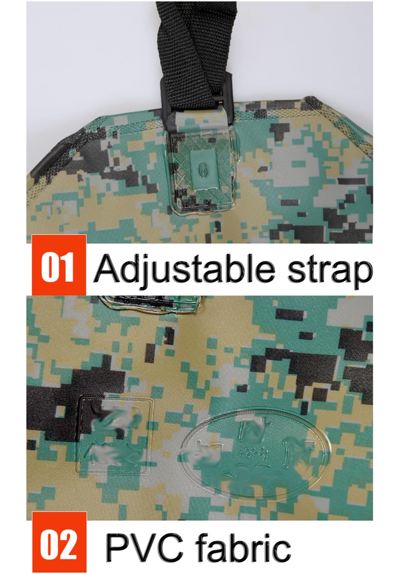 Stivali A Coscia Waders Impermeabili mimetici per Uomo e Donna con Suola con Tacchetti, trampoliere per Anca Lavorato a Maglia(42 EU)