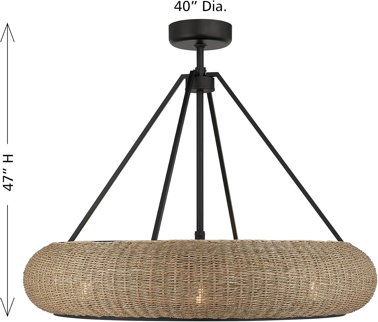 Savoy House 40-FD-8302-89 Gaia Fandelier by Breegan Jane Chandelier Ceiling Fan with Light and Remote, 4-Light 24 Total Watts, 47" H x 40" W, Matte Black