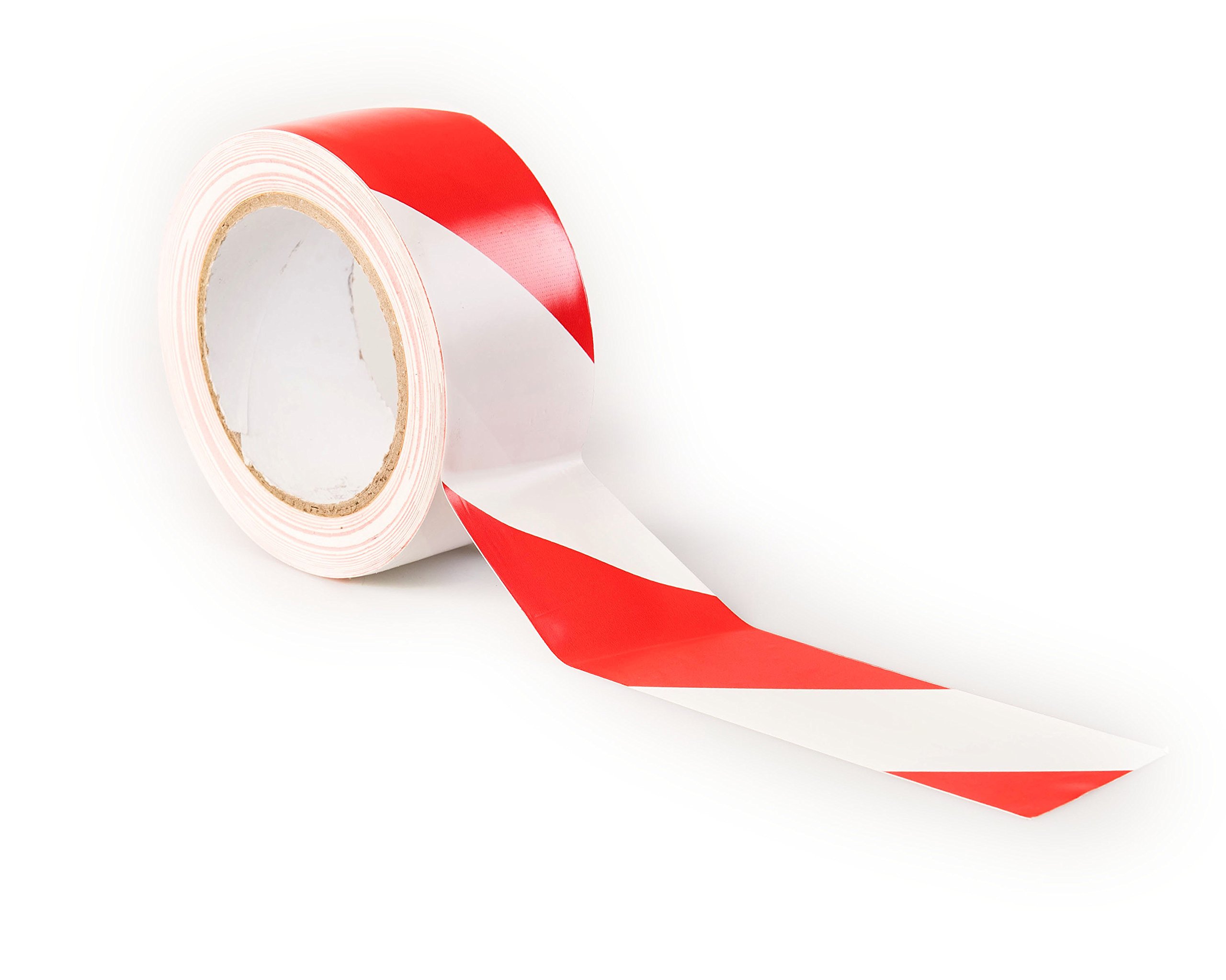 Gocableties Hazard Tape Red and White, 50mm (2") x 33m, Strong Adhesive