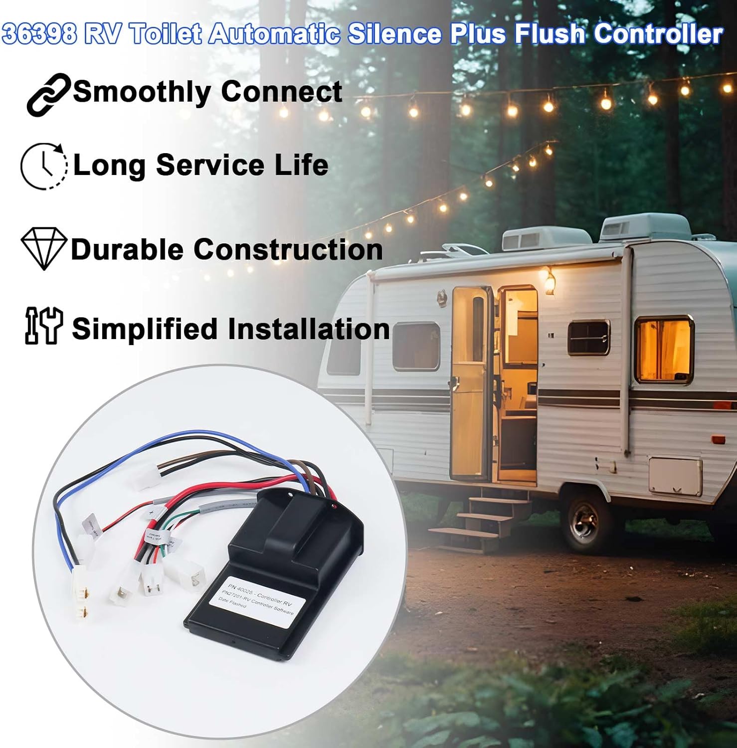 36398 RV Toilet Automatic Silence Plus Flush Controller Fit for Thetford Tecma Silence Plus Permanent Toilet