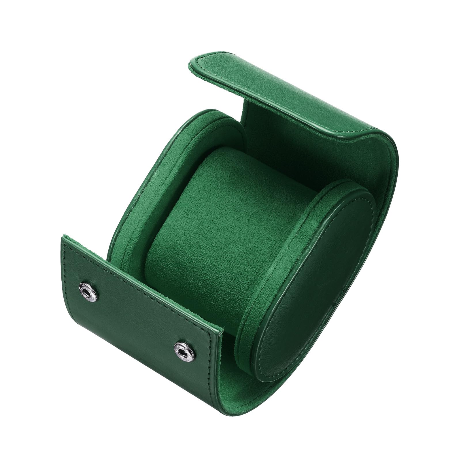 Custodia da Viaggio in Pelle per Orologio, Singolo Scomparto Arrotolabile, Organizer per Orologio da Uomo e da Donna, con 1 Scomparto, Verde.