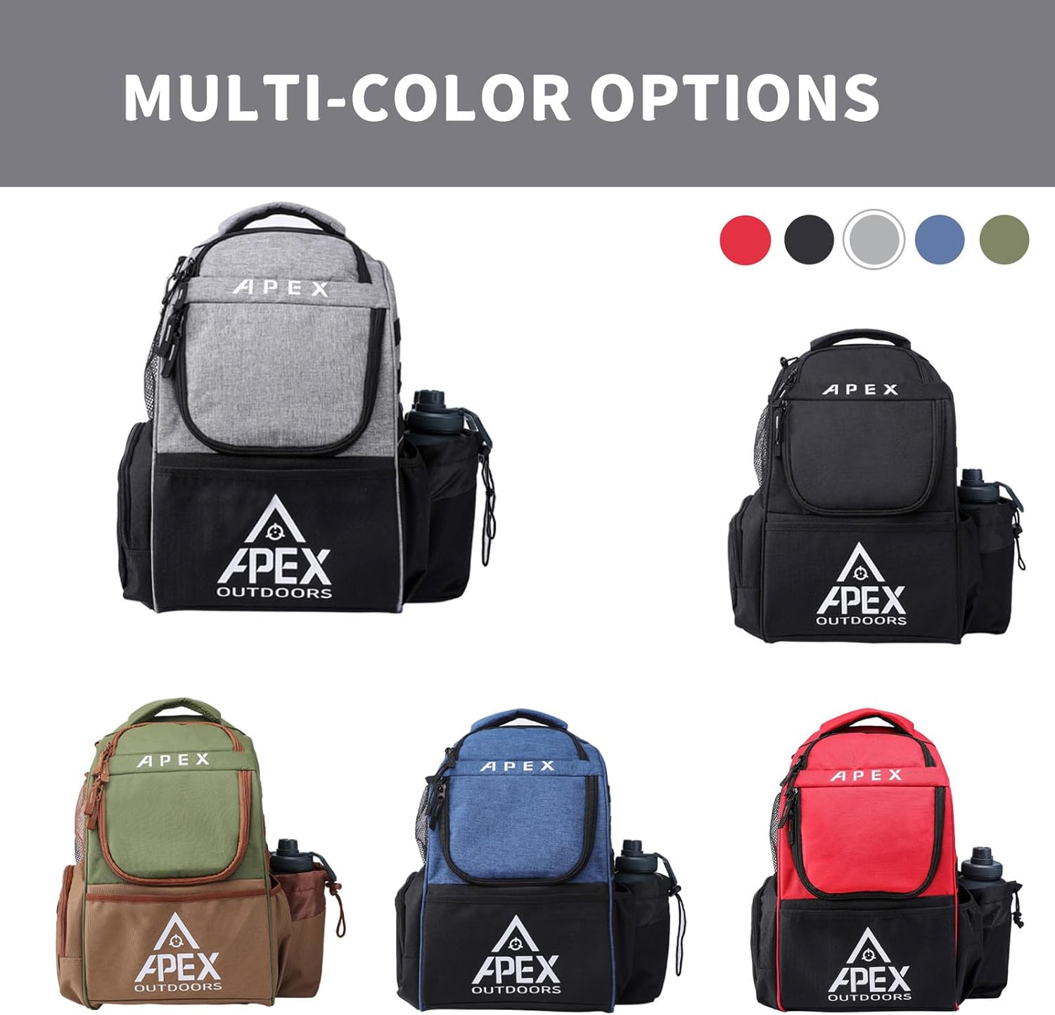 Disc Golf Bag, Large Disc Golf Backpack Holds Over 21 Discs, Durable & Lightweight with Multiple Storage Pockets