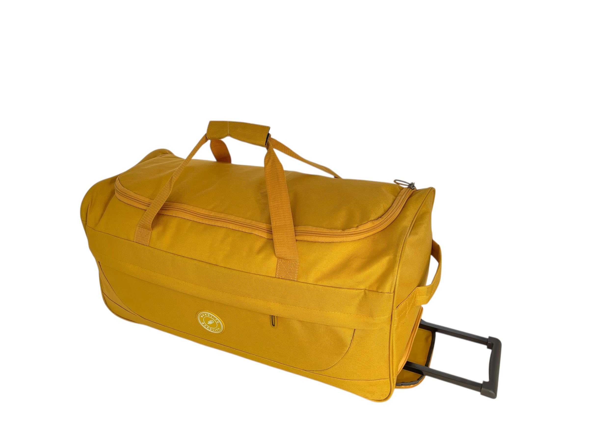 Grande borsa da viaggio con ruote, 96 litri, con ruote, spaziosa e di alta qualità, resistente, ideale come regalo per donne e uomini, Senape, 27", Valigia Trolley Holdall Case Bag