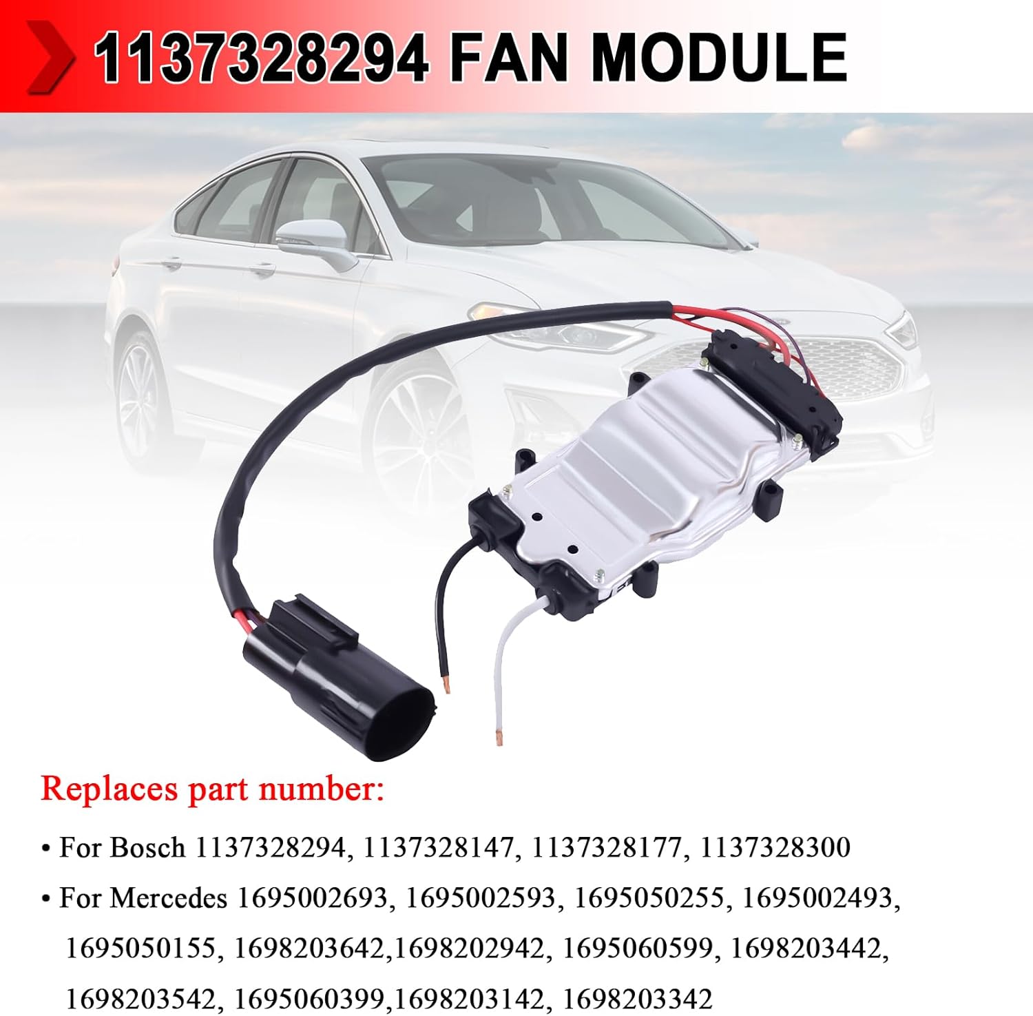 1137328294 Cooling Fan Control Module, Radiator Fan Control Module Unit Fit For Mercedes-Benz A-Class W169 B-Class W245 180 200, Replaces # 1137328147 1137328177 1137328300