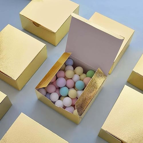 Miniatura 9 de Efavormart - 100 cajas doradas para tartas de 4 x 4 x 2 pulgadas para dulces, cajas de regalo de fiesta, para despedida de soltera, boda, fiesta