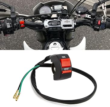 x xotic tech Motorcycle Handlebar Switch ATV Light Kill Switch w/On Off Push Button Tuning Part For U5 U7 U2 Motorcycles Scooter Motorbike Headlight Light Bar Driving Running Brake Light7/8inch 22mm
