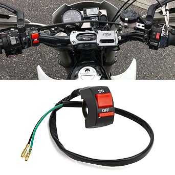 x xotic tech Motorcycle Handlebar Switch ATV Light Kill Switch w/On Off Push Button Tuning Part For U5 U7 U2 Motorcycles Scooter Motorbike Headlight Light Bar Driving Running Brake Light7/8inch 22mm