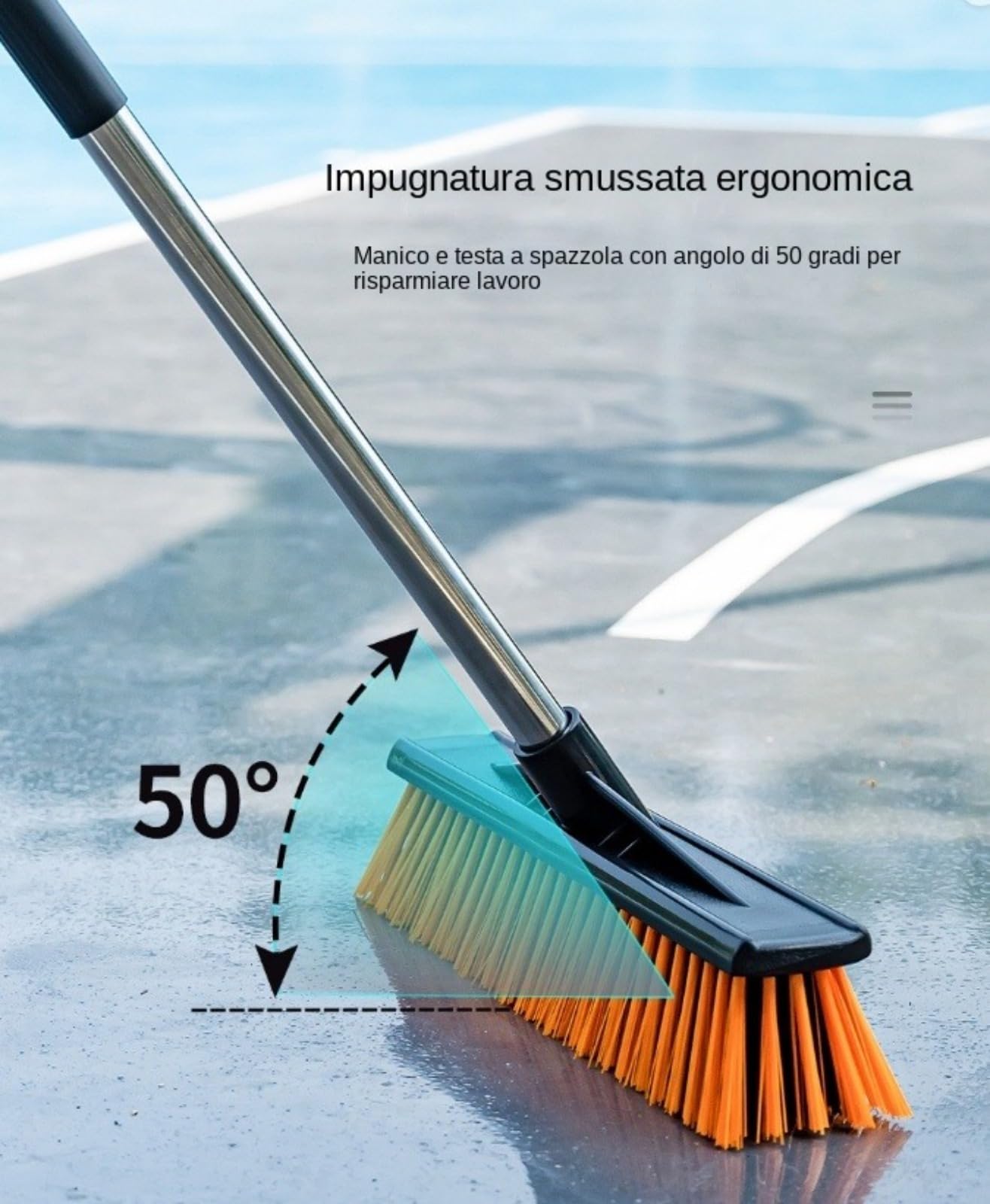 Cepillo for limpieza de yeso de suelos, cepillo for juntas con mango largo, cepillo de ducha con cerdas rígidas, cepillo portátil for suelos for juntas, adecuado for eliminar hojas caídas, musgo y man