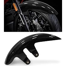Front Short Chopper Mudguard 19 inches Wheels Wrap Front Mudguard Compatible With Harley Touring Road Glide,Street Glide,CVO Street Glide,CVO Road Glide,FLHXU 2023 2024 2025 Bright Carbon Fiber