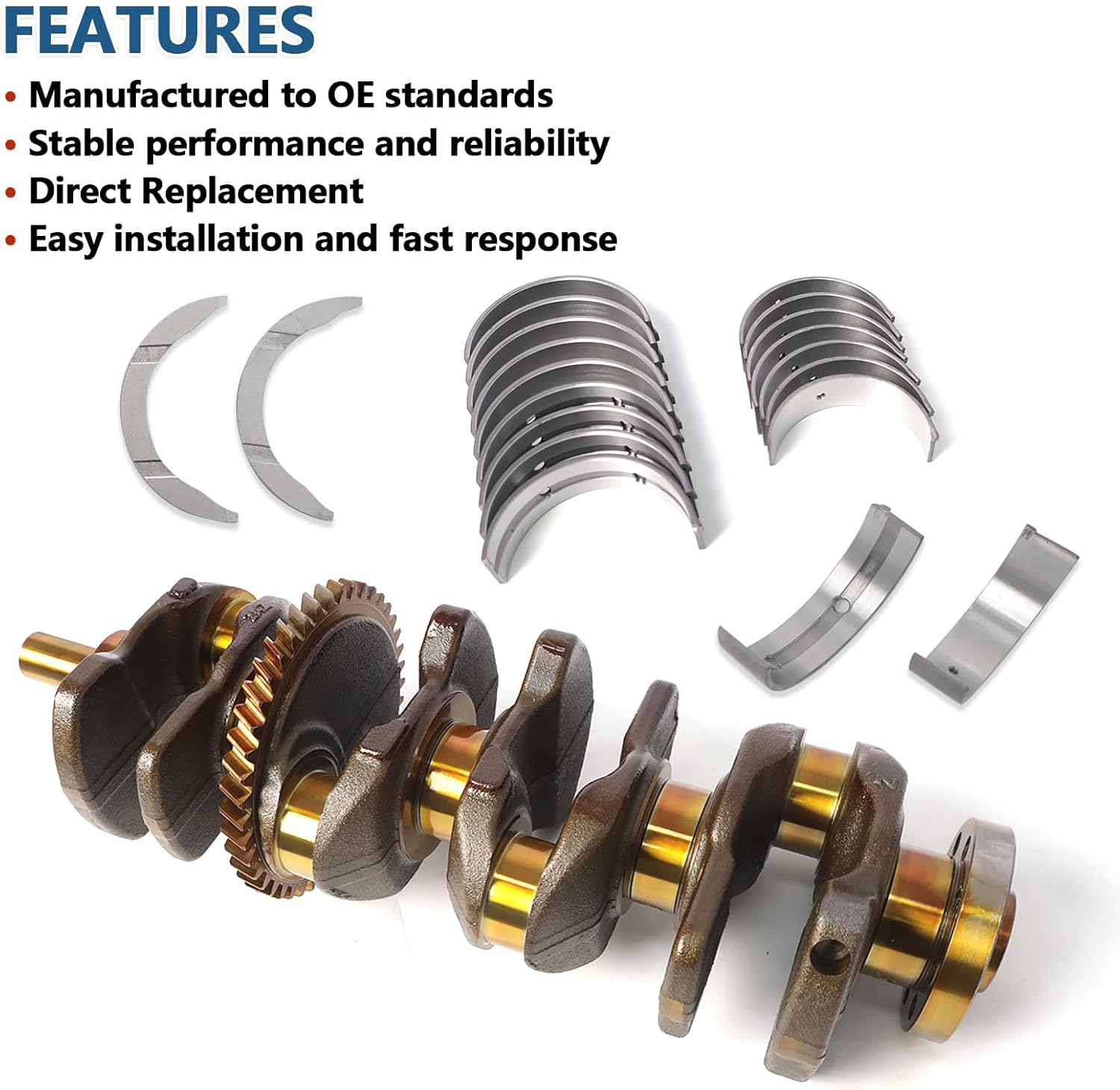 2AZ-FE 2.4L Engine Rebuild Overhaul Kit with Crankshaft & Head Gasket Set Fit for Toyota Camry Highlander RAV4 Corolla XRS Matrix S, for Scion TC XB 2.4L #13401-28030