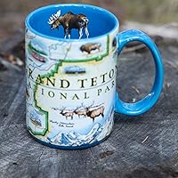 Vista 3 de Xplorer Maps Taza de cerámica Grand Teton National Park Map (16 onzas) Taza de café sin BPA para bebidas calientes y frías perfecta para oficina