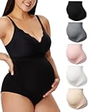Angelhood Maternity Underwear Over Bump, Seamless Maternity Support Panties, Plus Size, Multi Pack