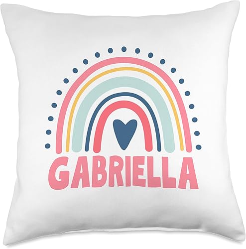 Gabriella Name Custom Woman Myth Legend Pink Birthday Party Throw Pillow, 18x18, Multicolor