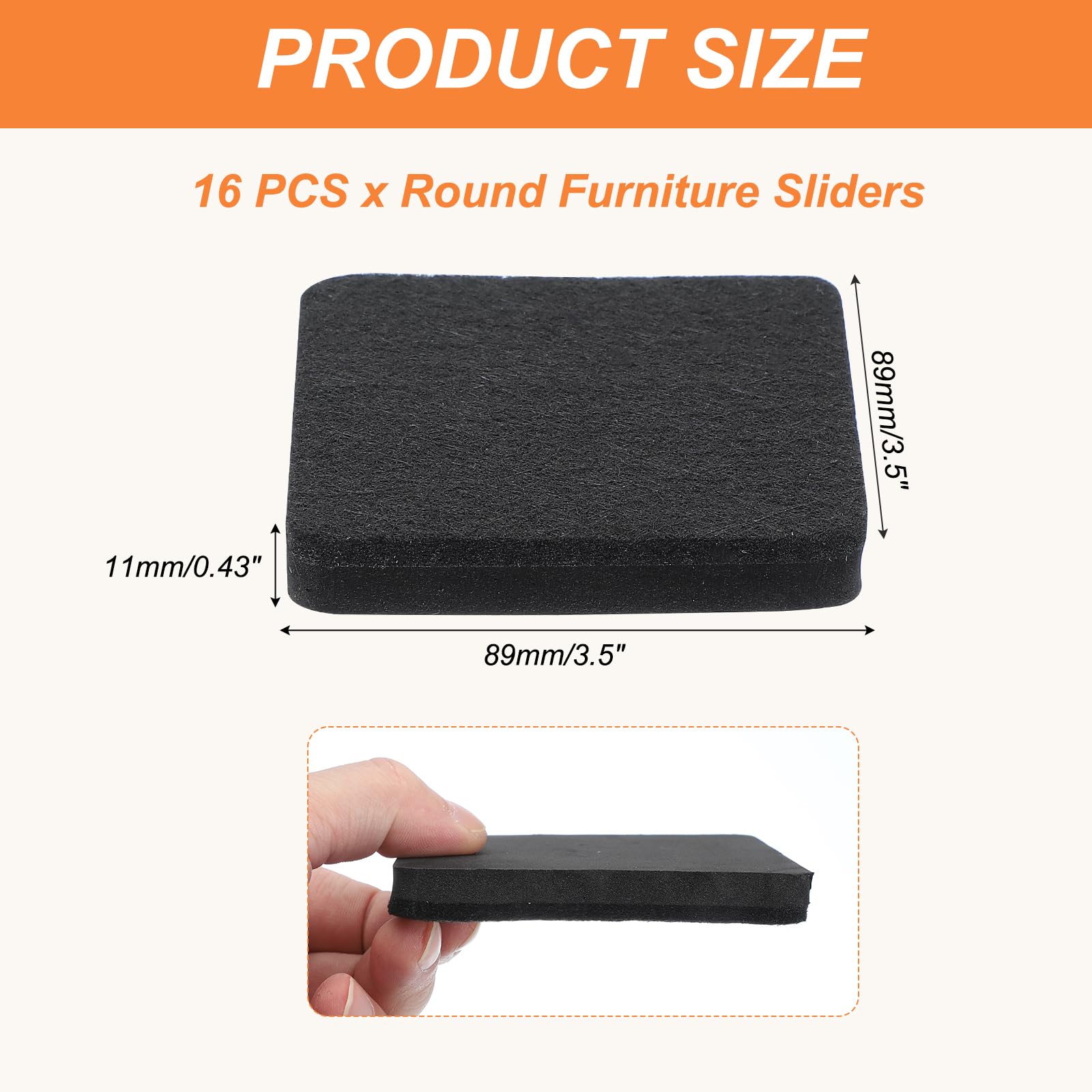 PATIKIL 3.5 Inch Felt Furniture Sliders - Image 2