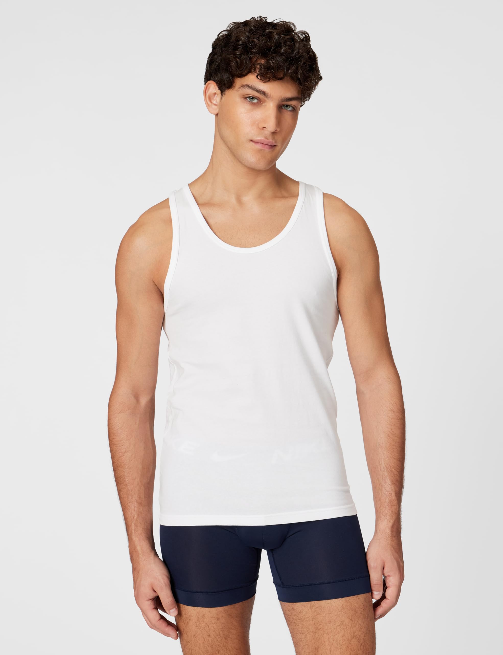 Nike Canotta Essential Cotton Stretch 3Pk, Bianca, Taglia L