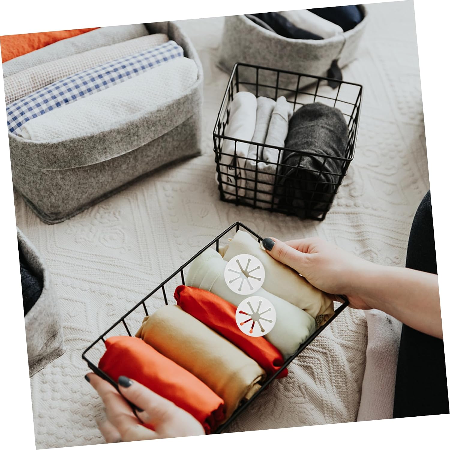 Levemolo Drawer Dividers Organizer Sock Holder Ring 28pcs for Laundry for Drawer