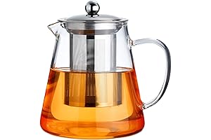 PARACITY Glass Teapot Stovetop with Removable Stainless Steel Infuser for Loose Leaf Tea