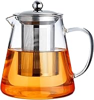 Vista 10 de PARACITY - Tetera de vidrio para estufa de 32 oz, tetera de té de borosilicato transparente con infusor extraíble de acero inoxidable 18/8, tetera