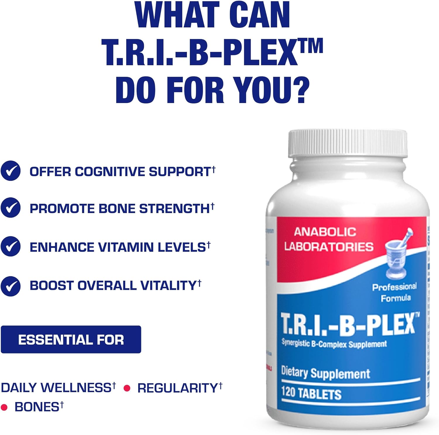 Super B Complex Methylated & Time Released - Bio Active B Complex Vitamin Supplement with Choline Inositol & 8 B Vitamins for Nervous System and Energy Metabolism Support - 2 Month Supply